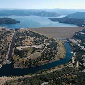 Lake Oroville and reservoir is the largest storage facility for the State Water Project Oroville Dam