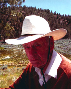 Francis Clauser wearing cowboy hat